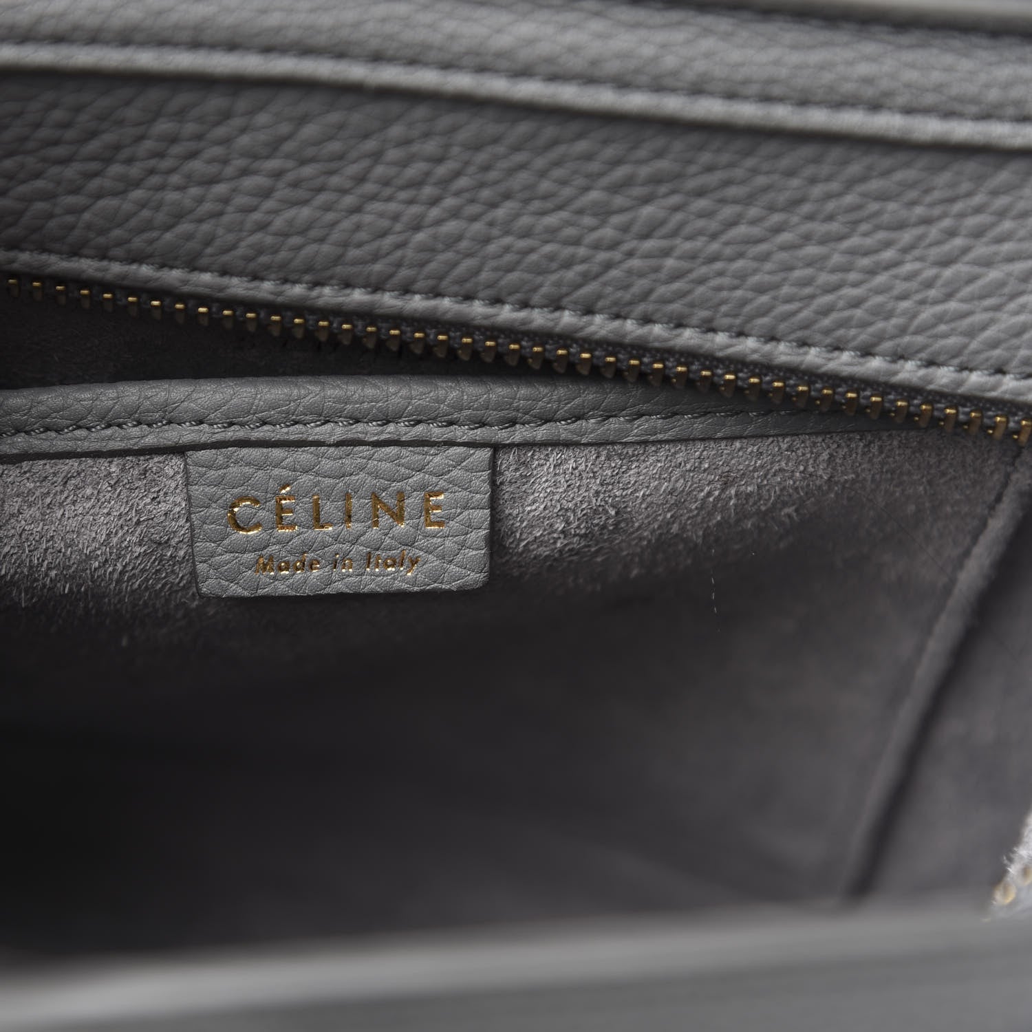 Celine Drummed Calfskin Nano Luggage Kohl 8 of 10