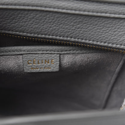Celine Drummed Calfskin Nano Luggage Kohl 8 of 10