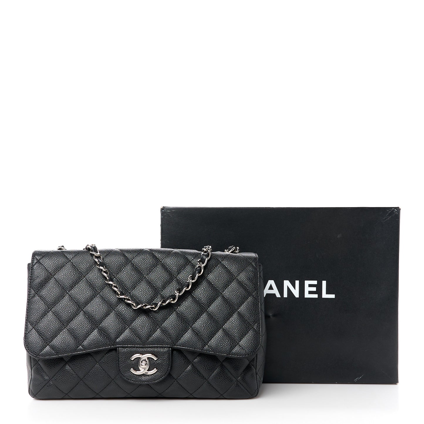 Caviar Quilted Jumbo Single Flap Black
