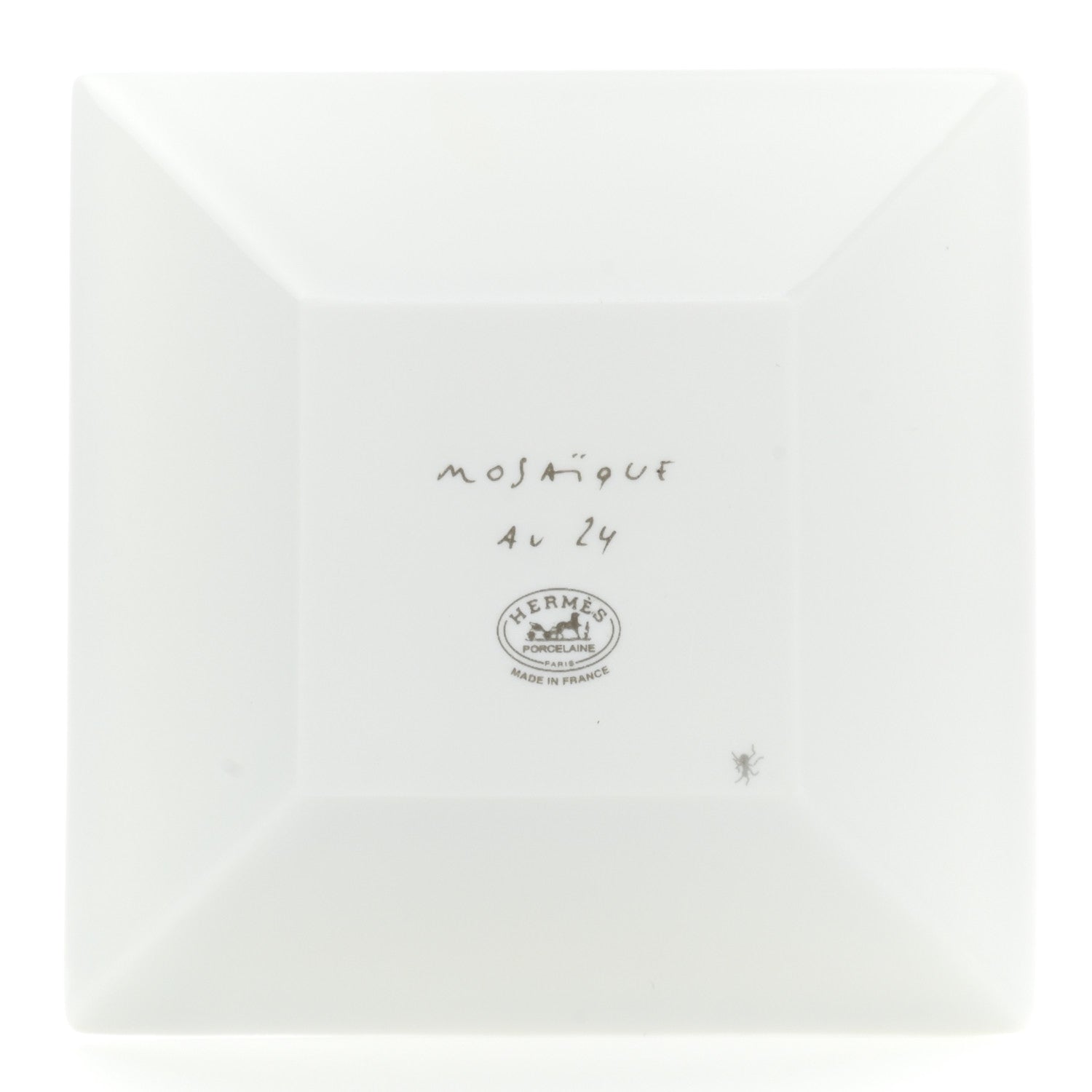 Hermes Porcelain Mosaique Au 24 Platinum Square Plate N°1 3 of 7
