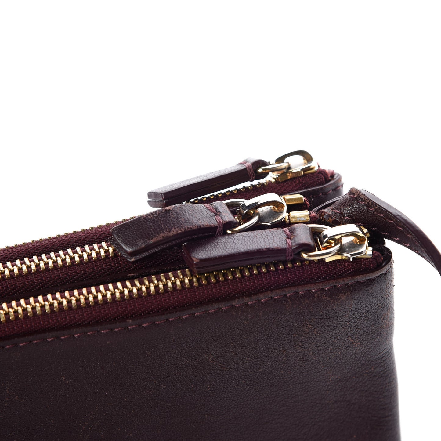 Smooth Lambskin Large Trio Crossbody Bag Bordeaux