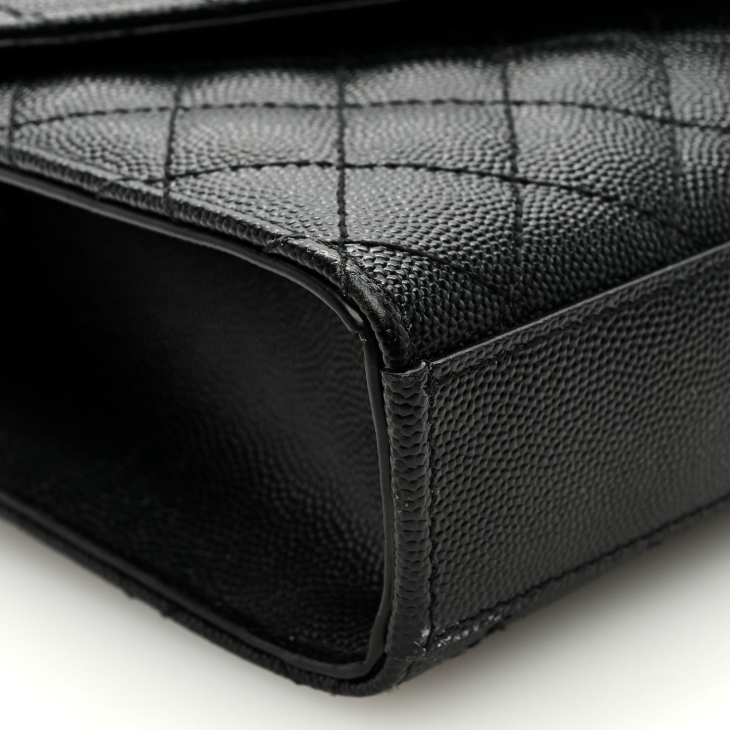 Grain De Poudre Textured Mixed Matelasse Triquilt Small Monogram Satchel Black