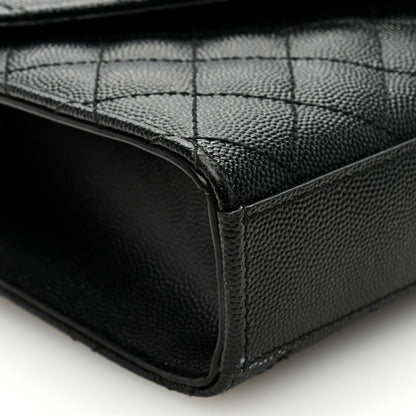 Saint Laurent Grain De Poudre Textured Mixed Matelasse Triquilt Small Monogram Satchel Black 7 of 10