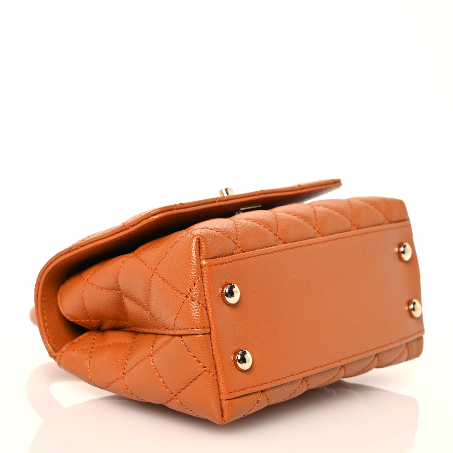 Caviar Quilted Extra Mini Coco Handle Flap Light Brown
