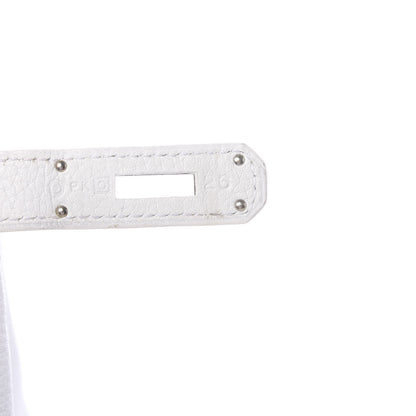 Hermes Taurillon Clemence Lizard Club Birkin 30 Blanc Gris Perle Sanguine 7 of 10