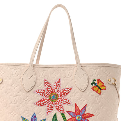 Louis Vuitton LV X YK Empreinte Inlaid Kusama Flowers Neverfull MM Quartz 9 of 11
