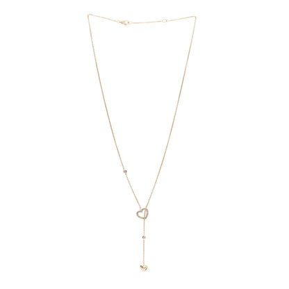 David Yurman 18K Yellow Gold Diamond Heart Y Necklace 3 of 4