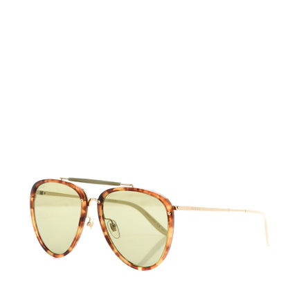 Gucci Aviator Sunglasses GG0672S Havana Gold Green 1 of 8