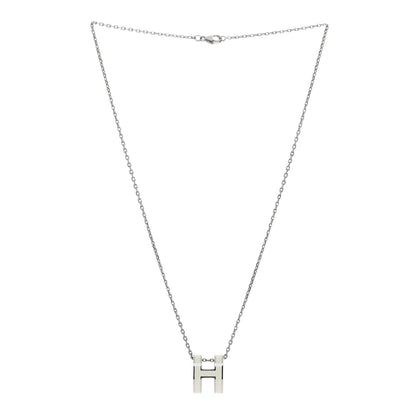 Hermes Palladium Mini Pop H Pendant Necklace White 2 of 6
