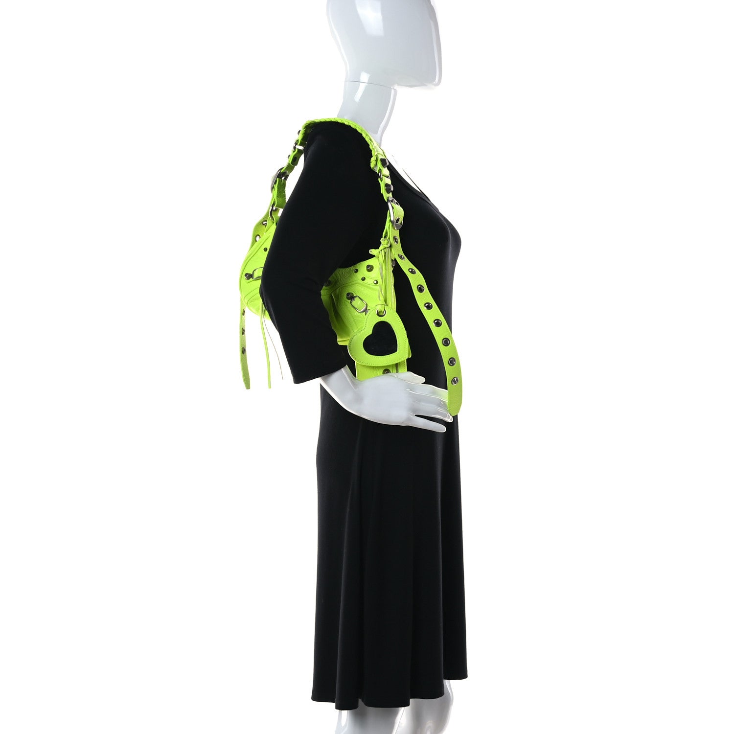 Balenciaga Agneau Arena Le Cagole Shoulder Bag XS Fluo Yellow 2 of 22