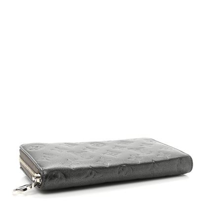 Louis Vuitton Lambskin Embossed Monogram Coussin Zippy Wallet Anthracite 4 of 13