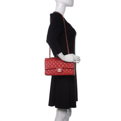 Chanel Caviar Quilted Medium Double Flap Red 2 of 10