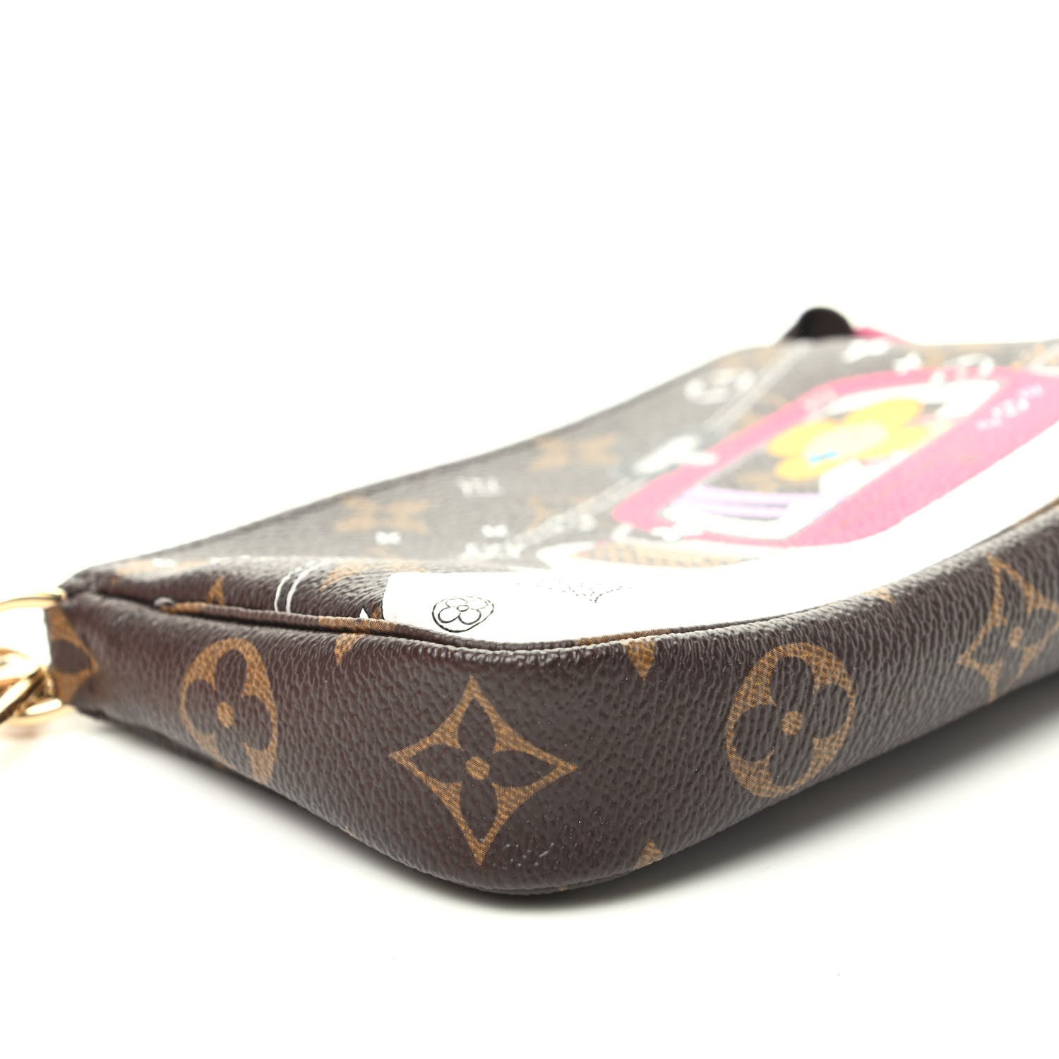Louis Vuitton Monogram 2019 Christmas Animation Mini Courchevel Pochette Accessories Fuchsia 5 of 10