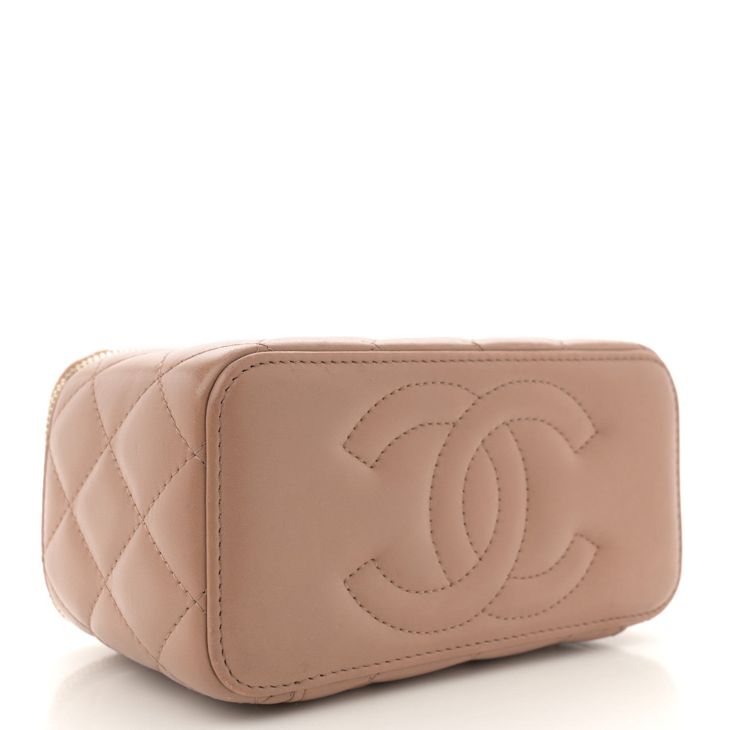 Chanel Lambskin Quilted Small Pillow Crush Vanity Case With Chain Beige 4 of 12