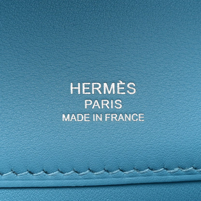 Hermes Swift Kelly Cut Clutch Pochette Bleu Du Nord 6 of 9