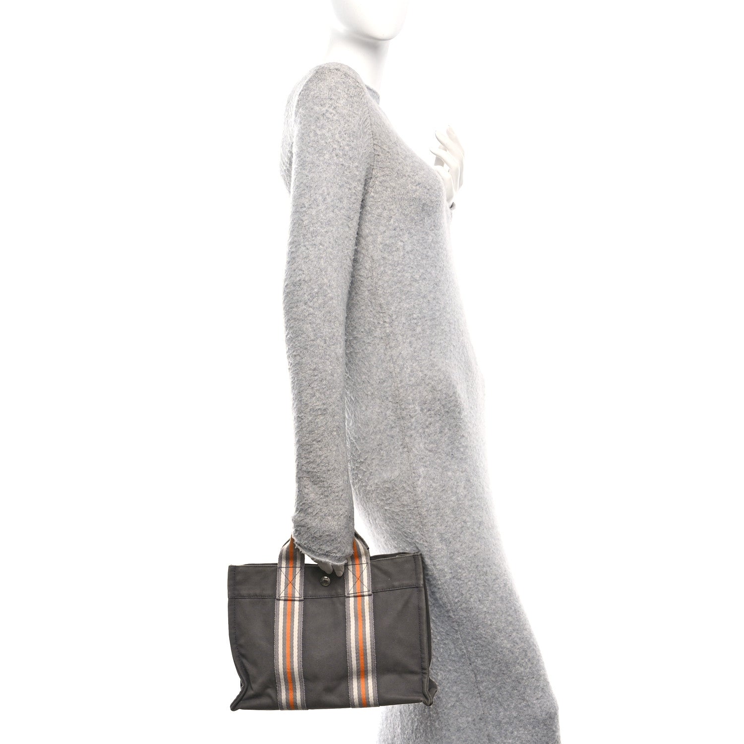 Hermes Cotton Canvas Tout Fourre PM Grey 2 of 9