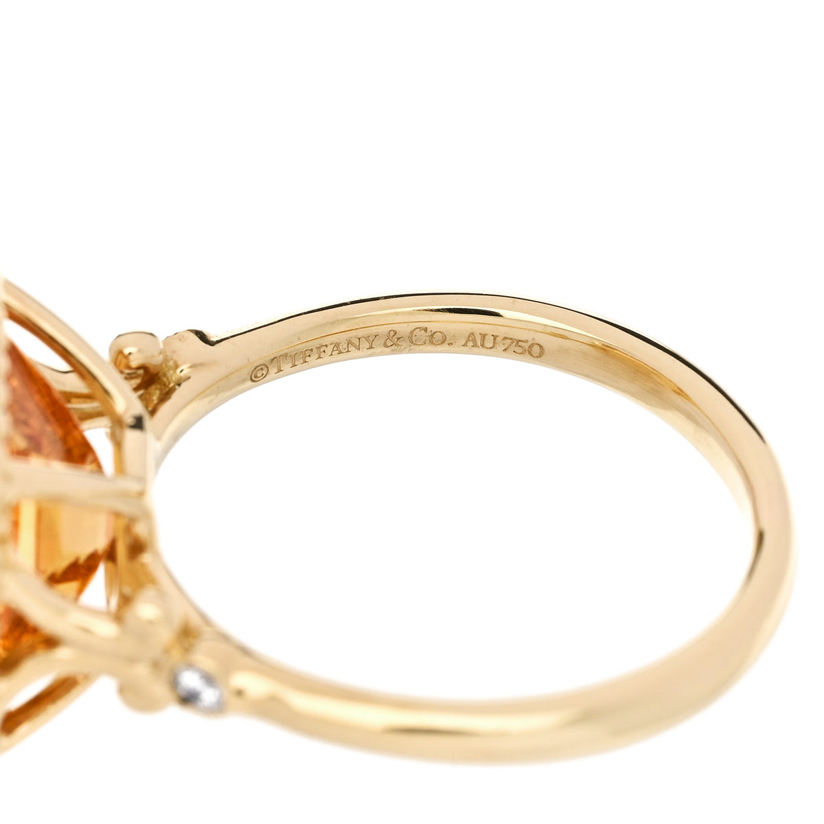 18K Yellow Gold Diamond Citrine Sparklers Cocktail Ring 56 7.5