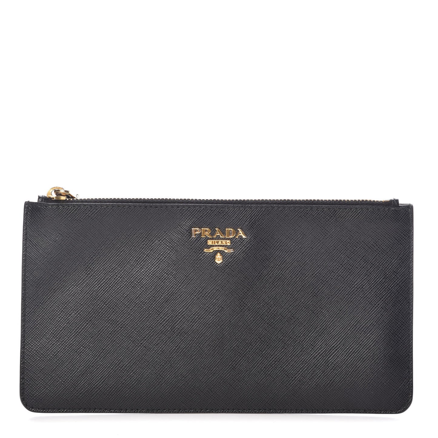 Saffiano Zip Pouch Black