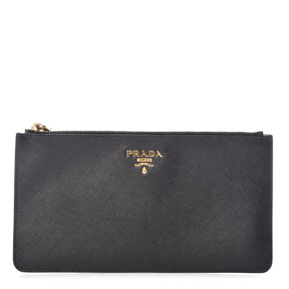 Prada Saffiano Zip Pouch Black 1 of 7