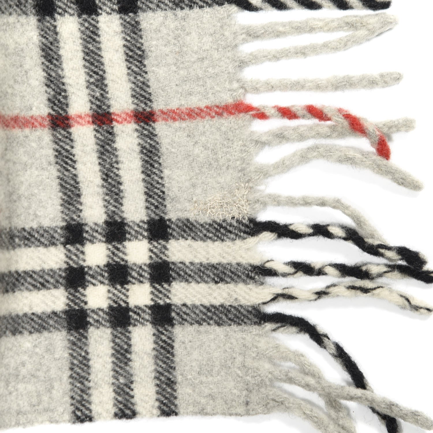 Burberry Lambswool House Check Fringe Scarf Grey 6 of 7