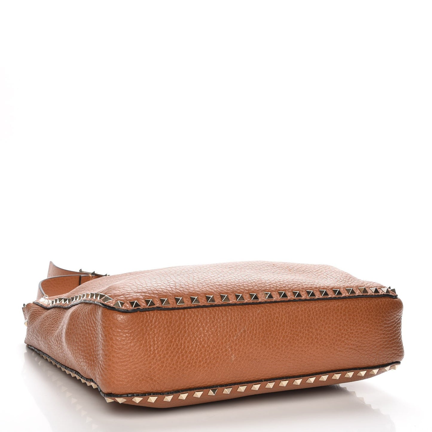 Pebbled Calfskin Large Rockstud Flip-Lock Messenger Bag Light Cuir