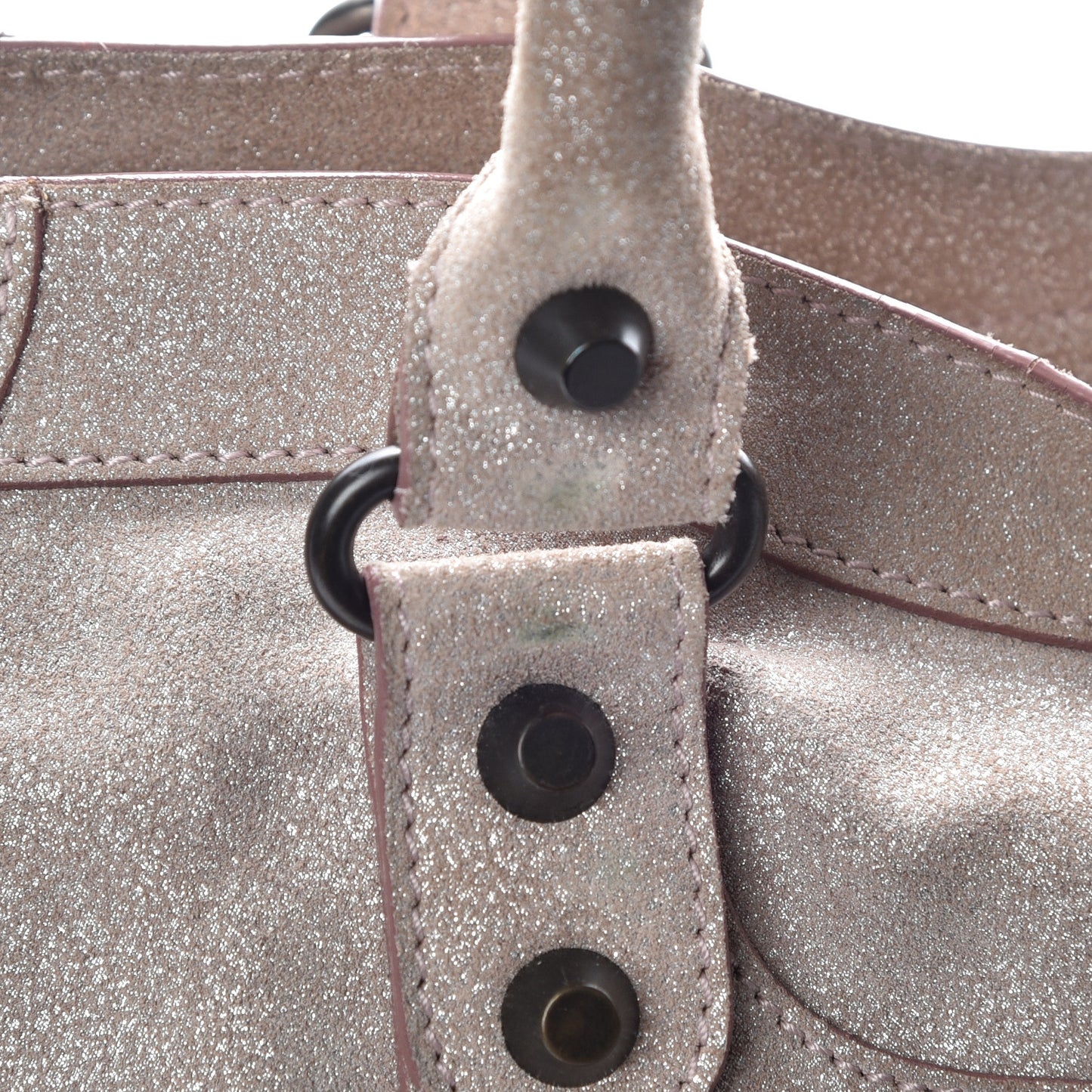 Metallic Craquele Calfskin Classic Hardware City Bois de Rose