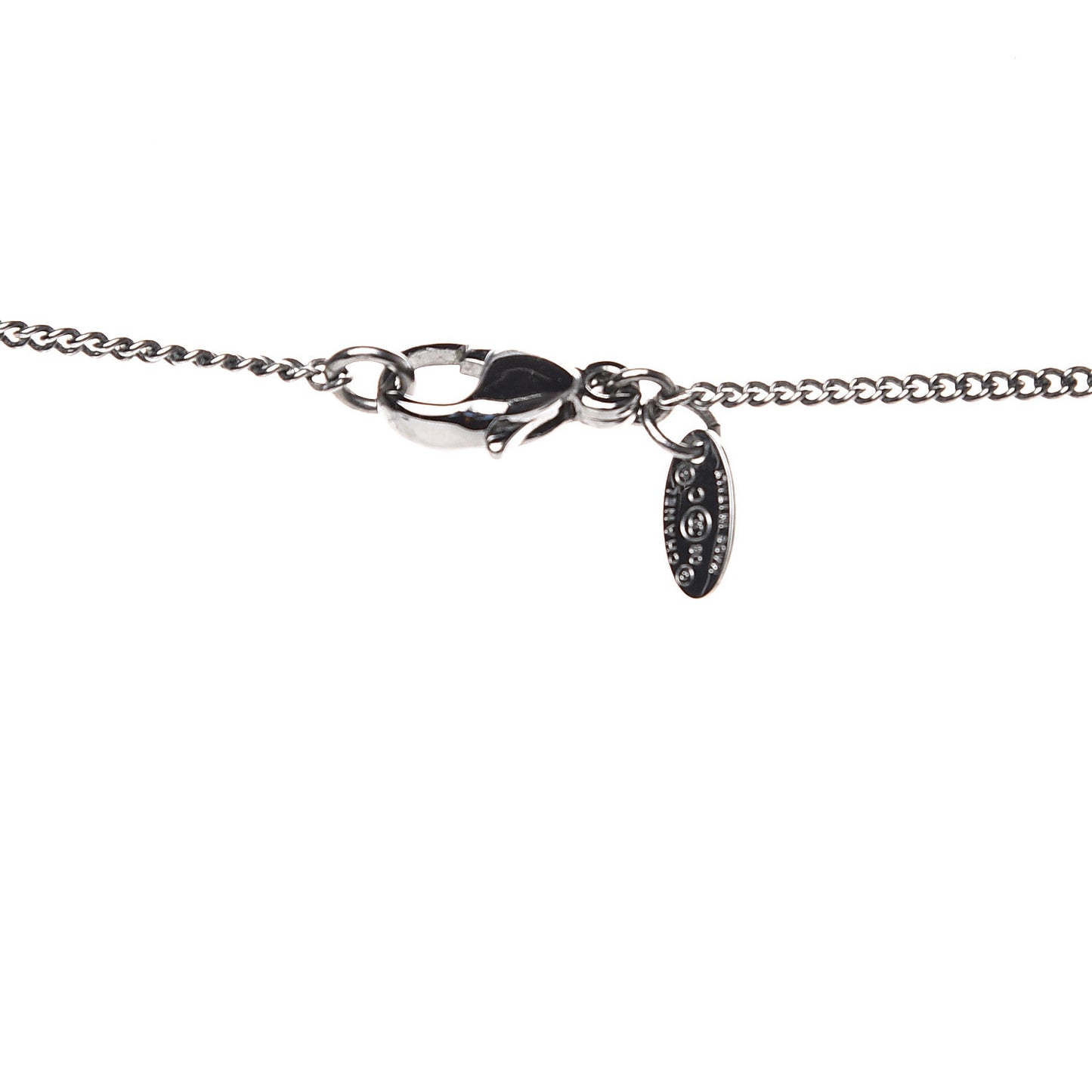 Crystal CC Crown Wing Pendant Necklace Black