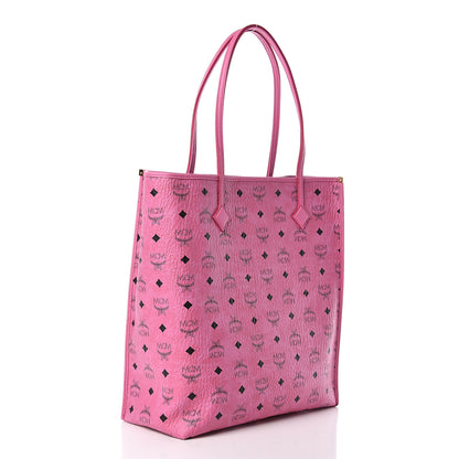 MCM Visetos Kira North South Shopper Tote Pink 4 of 10