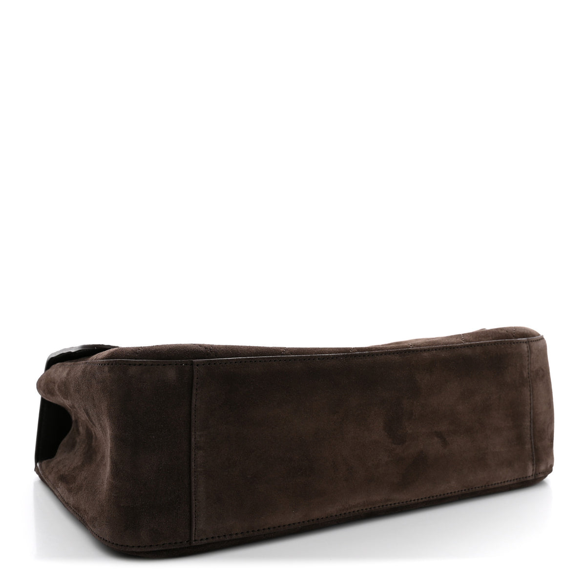 Suede Calfskin Small Souplissimo Maxi Flap Dark Brown
