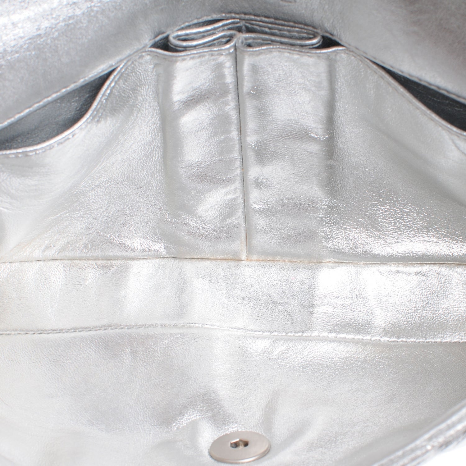 Chanel Lambskin East West Chocolate Bar Flap Silver 7 of 8
