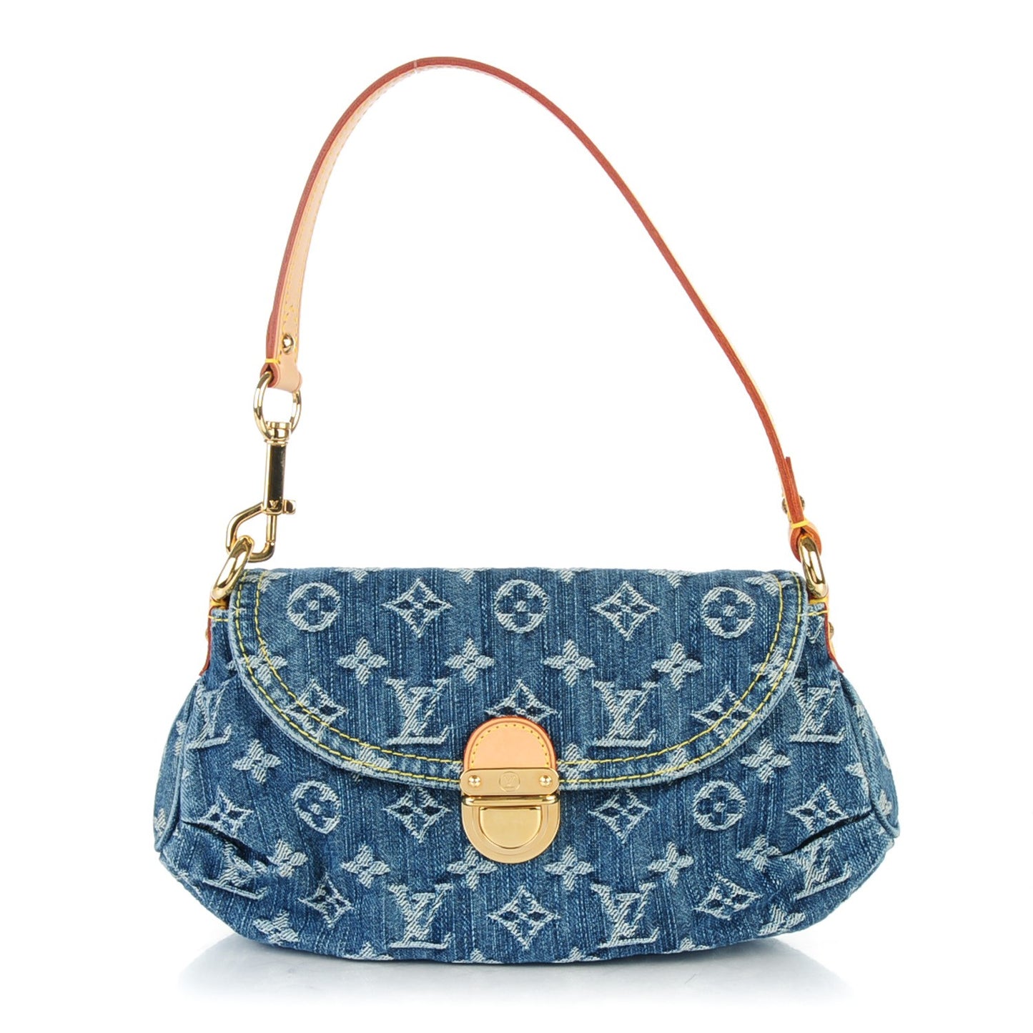 Monogram Denim Mini Pleaty Blue