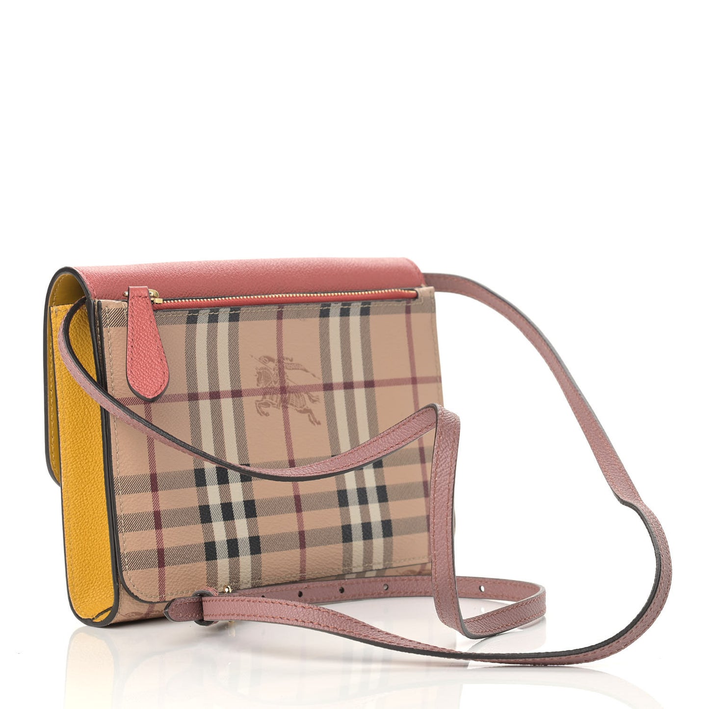 Derby Calfskin Haymarket Check Small Loxley Crossbody Cinnamon Red Multicolor