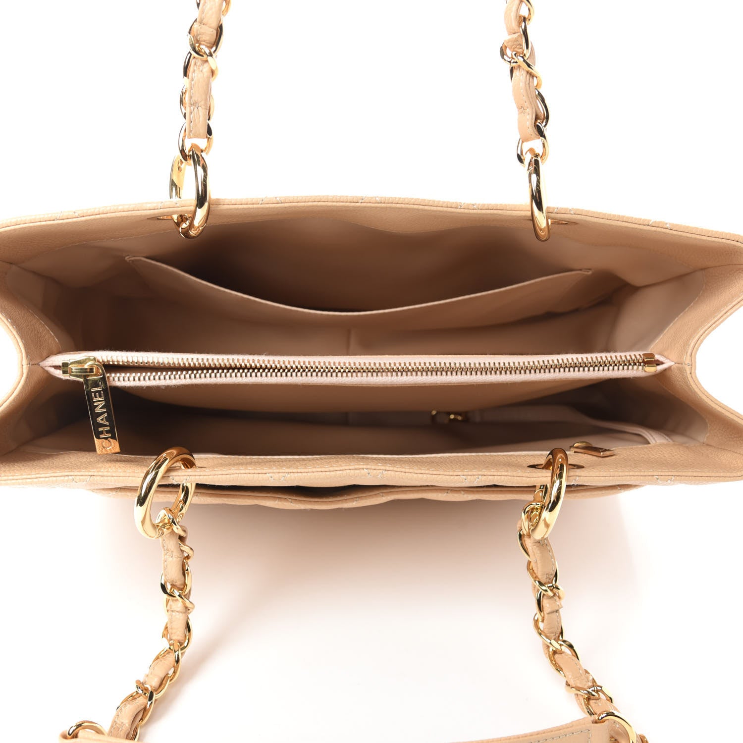 Chanel Caviar Quilted Grand Shopping Tote GST Beige Clair 5 of 11