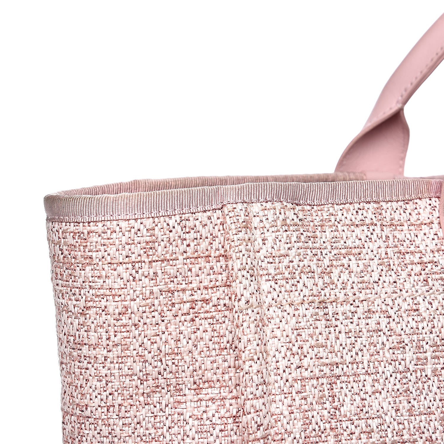 Chanel Straw Lurex Large Deauville Tote Pink 11 of 19