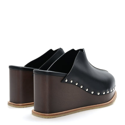 Hermes Calfskin Beechwood Earth Mules 40 Black 4 of 8