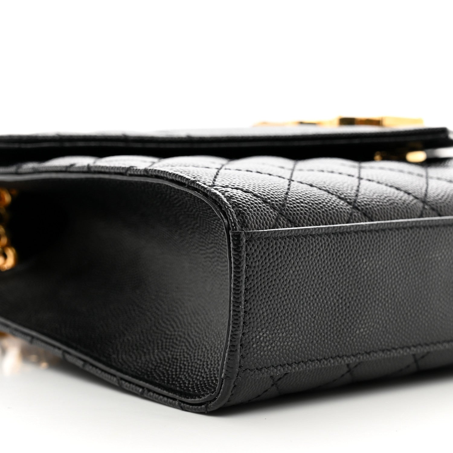 Saint Laurent Grain De Poudre Textured Mixed Matelasse Triquilt Medium Monogram Satchel Black 8 of 9
