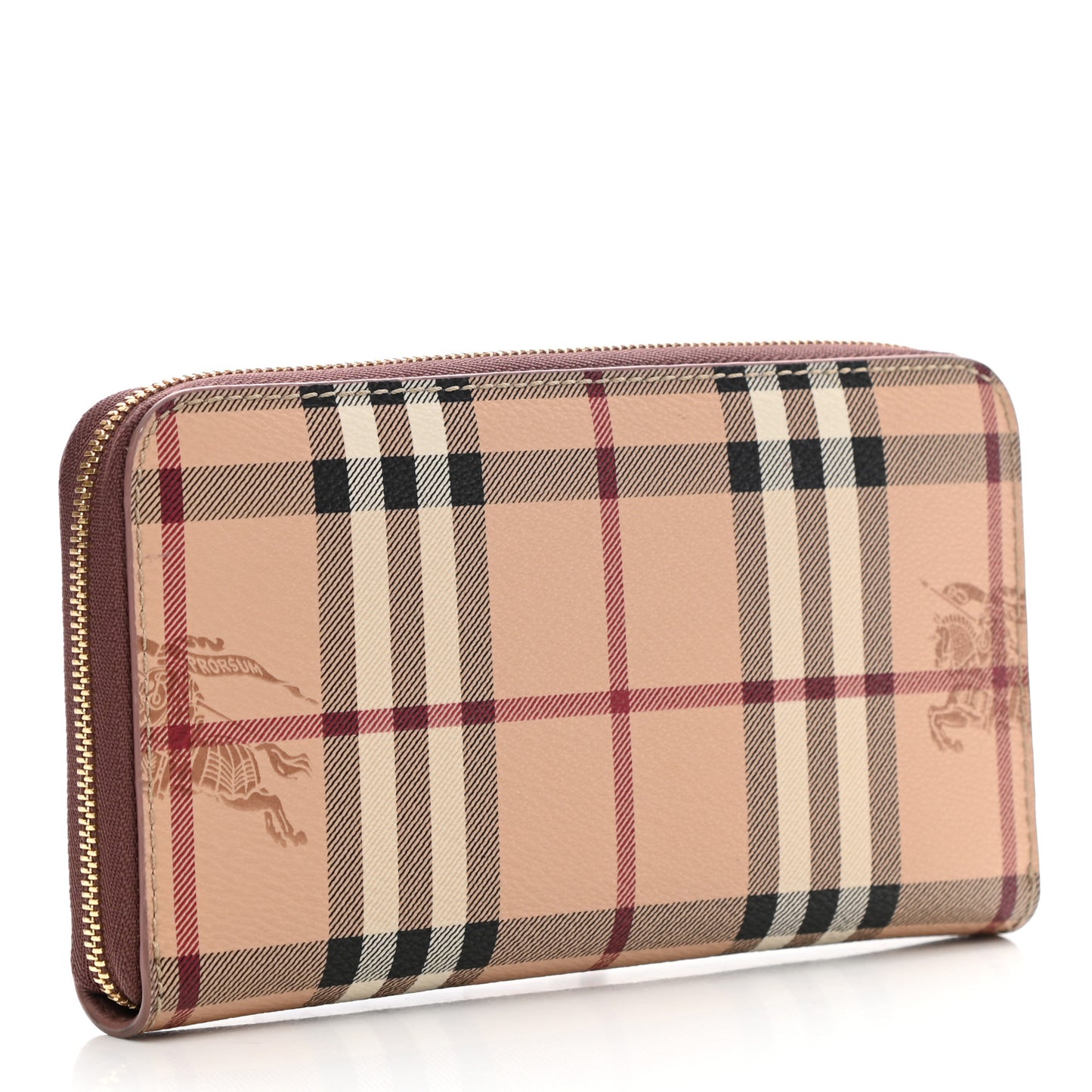Haymarket Check Large Ziggy Zip Around Wallet Dusty Pink