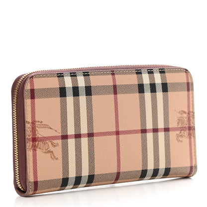 Burberry Haymarket Check Large Ziggy Zip Around Wallet Dusty Pink 3 of 6