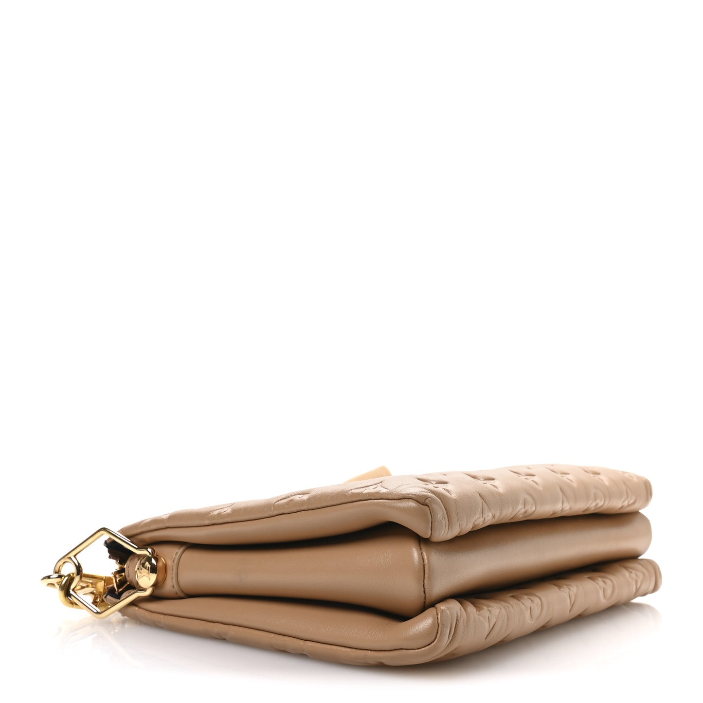 Lambskin Embossed Monogram Coussin PM Camel