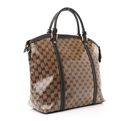 Gucci Crystal Monogram Large GG Charm Dome Satchel Dark Brown 3 of 11