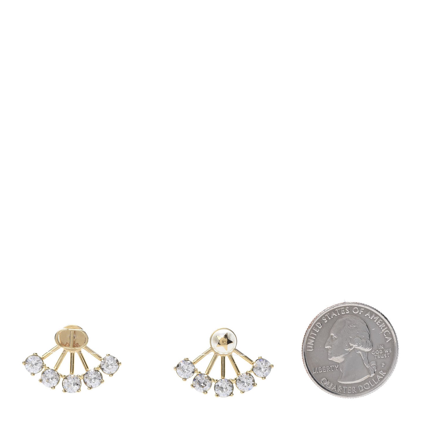 Crystal Pearl Petite CD Earrings Gold