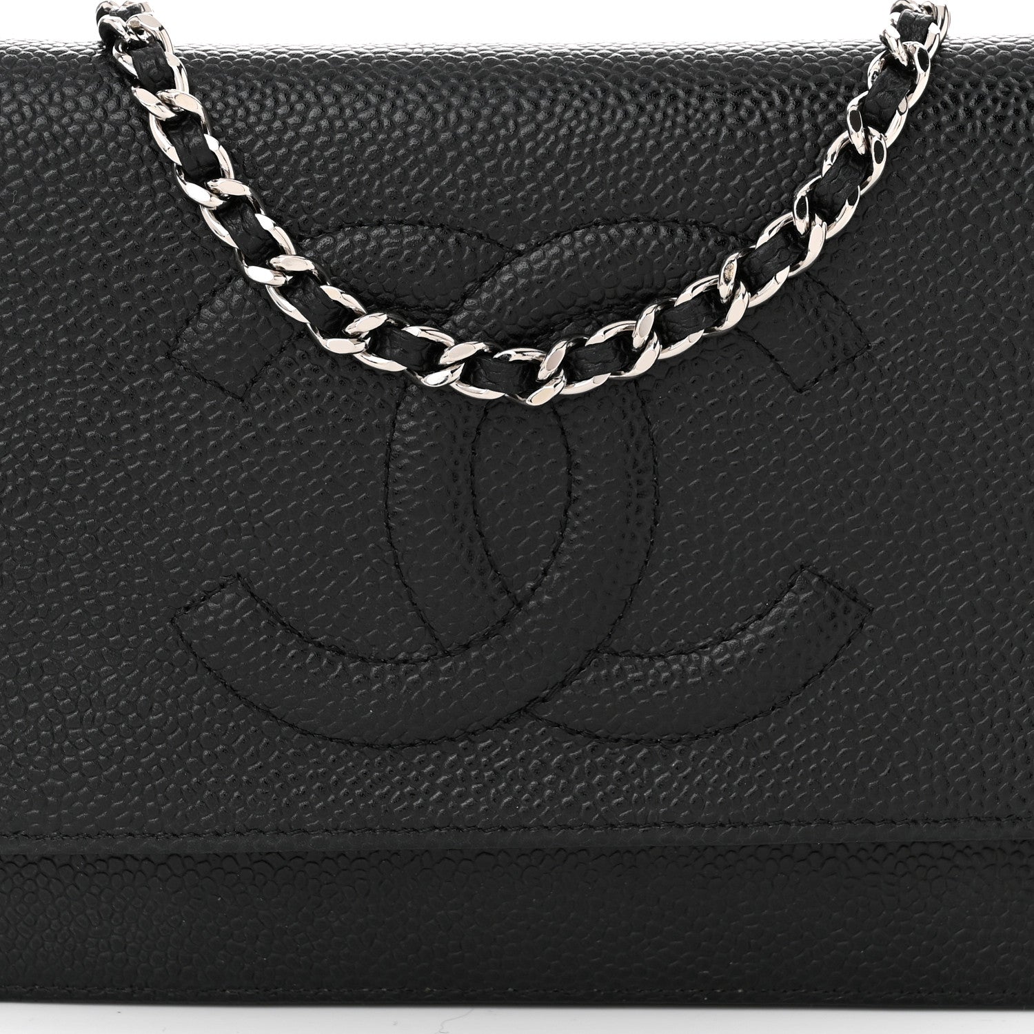 Chanel Caviar Timeless CC Wallet On Chain WOC Black 9 of 12