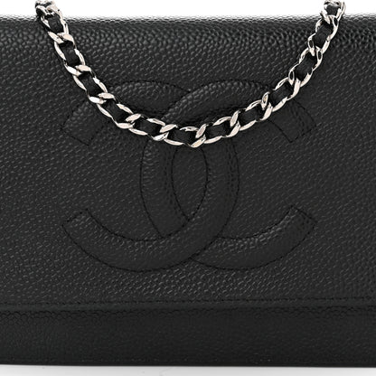 Chanel Caviar Timeless CC Wallet On Chain WOC Black 9 of 12