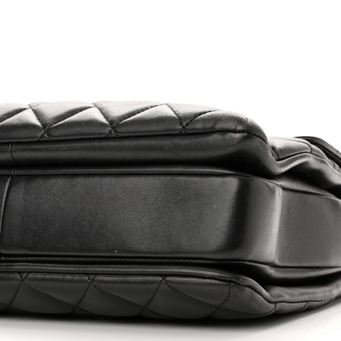 Lambskin Quilted Large Trendy CC Dual Handle Flap Bag Black