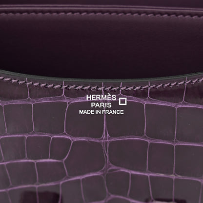 Hermes Shiny Alligator Tiger Eye Constance 18 Amethyst 6 of 11