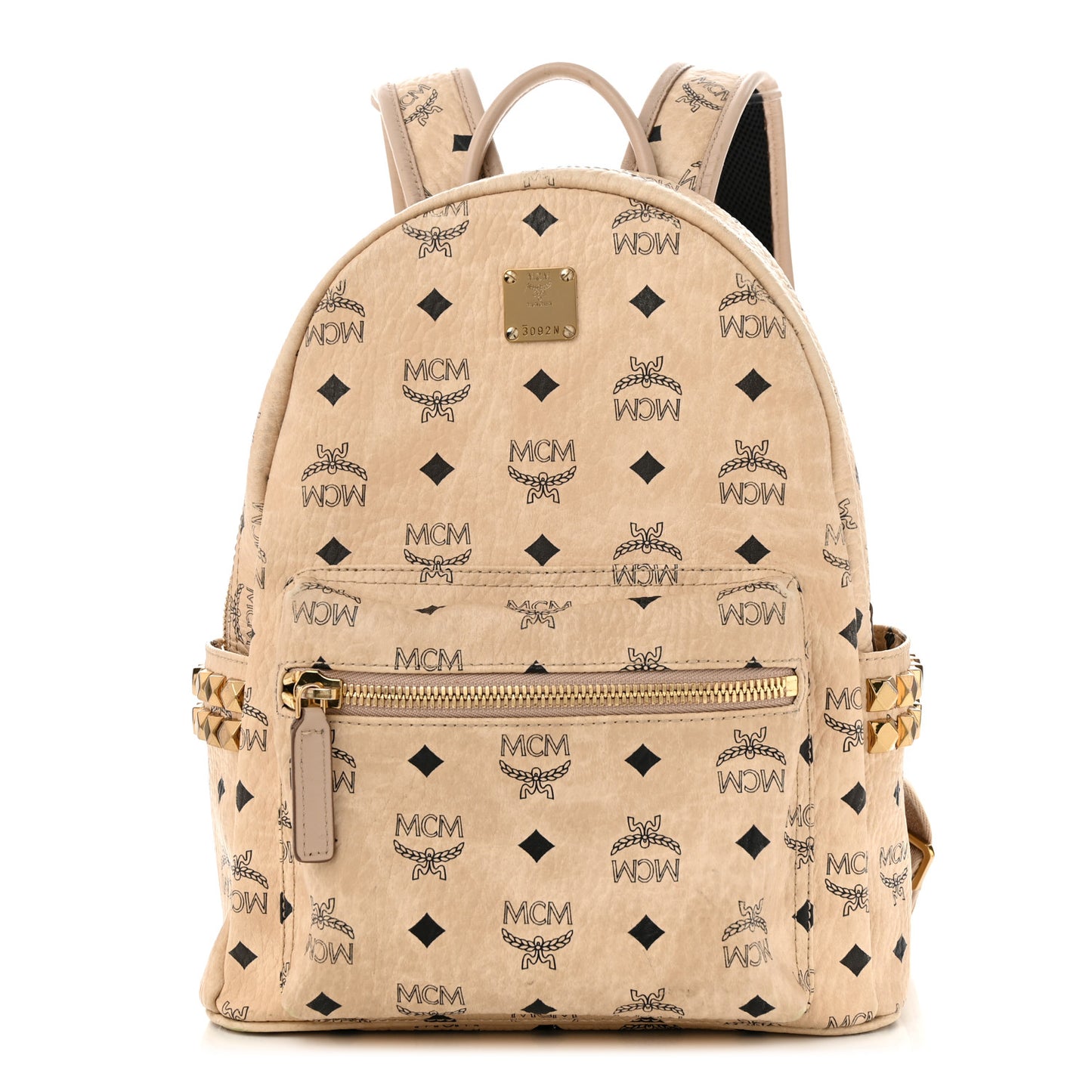 Visetos Small Studded Stark Backpack Beige