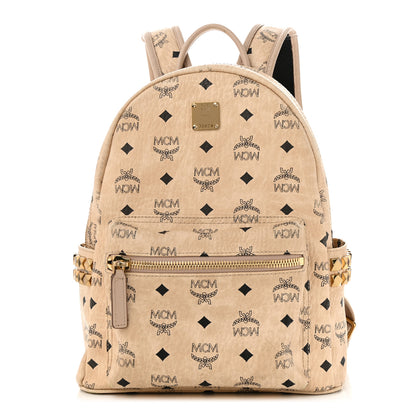 MCM Visetos Small Studded Stark Backpack Beige 1 of 14