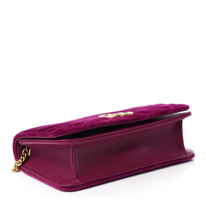 Gucci Velvet Matelasse GG Marmont Mini Bag Fuchsia Violet Cyclamen 4 of 10