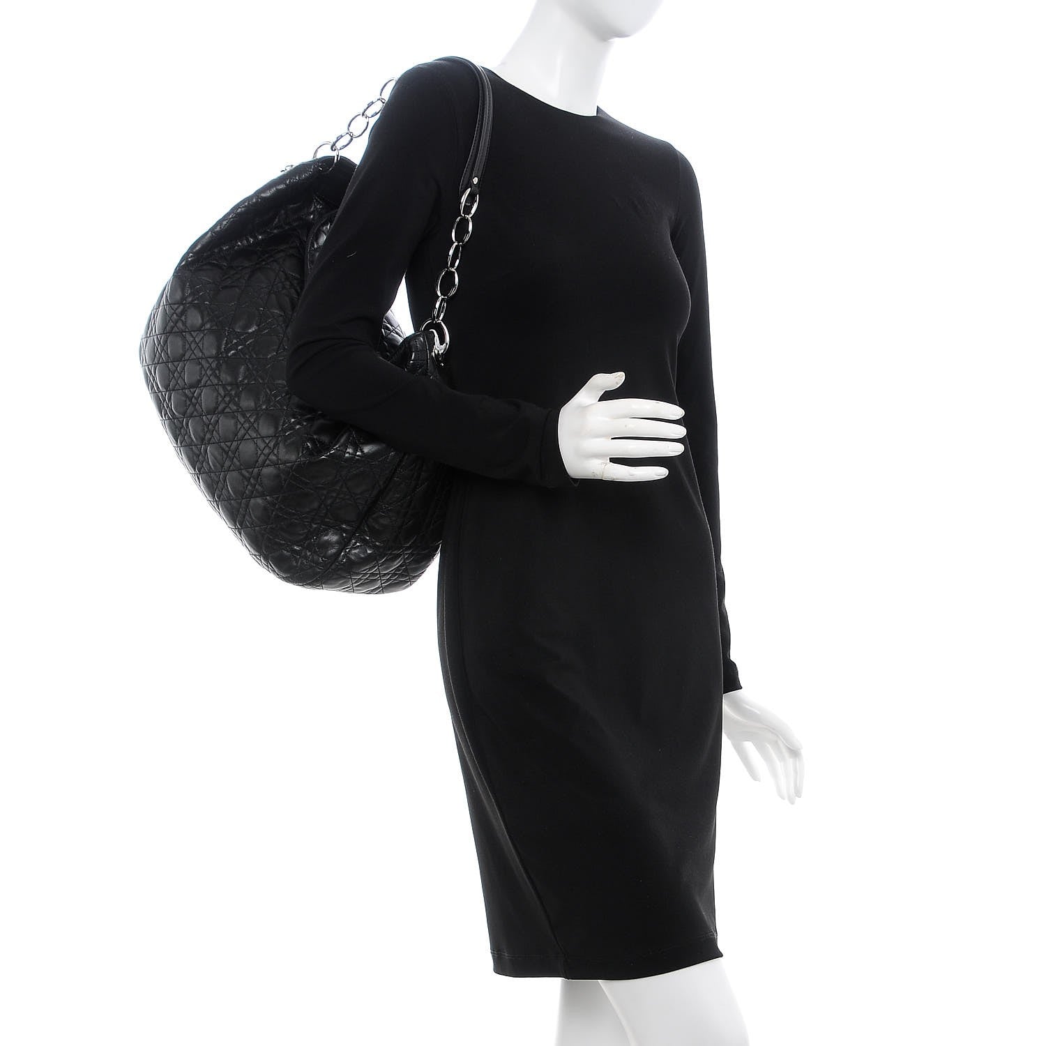 Christian Dior Lambskin Cannage XXL Dior Soft Hobo Black 2 of 7
