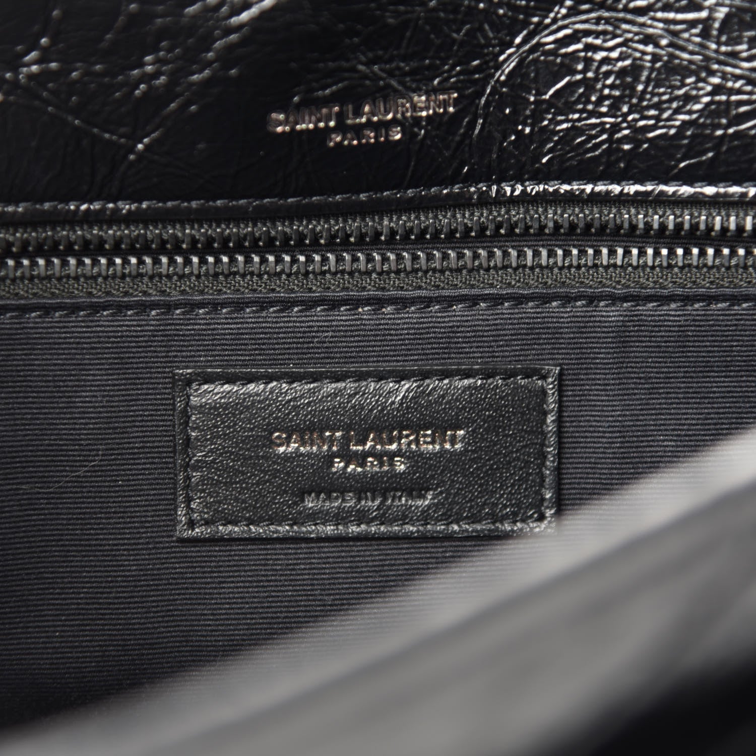 Saint Laurent Crinkled Calfskin Matelasse Monogram Medium Niki Chain Satchel Black 8 of 11